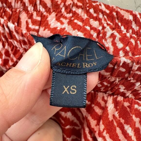 RACHEL ROY | Rust Red Tiered Ruffle Hem Midi Skirt Boho Summer | XS - Picture 5 of 7